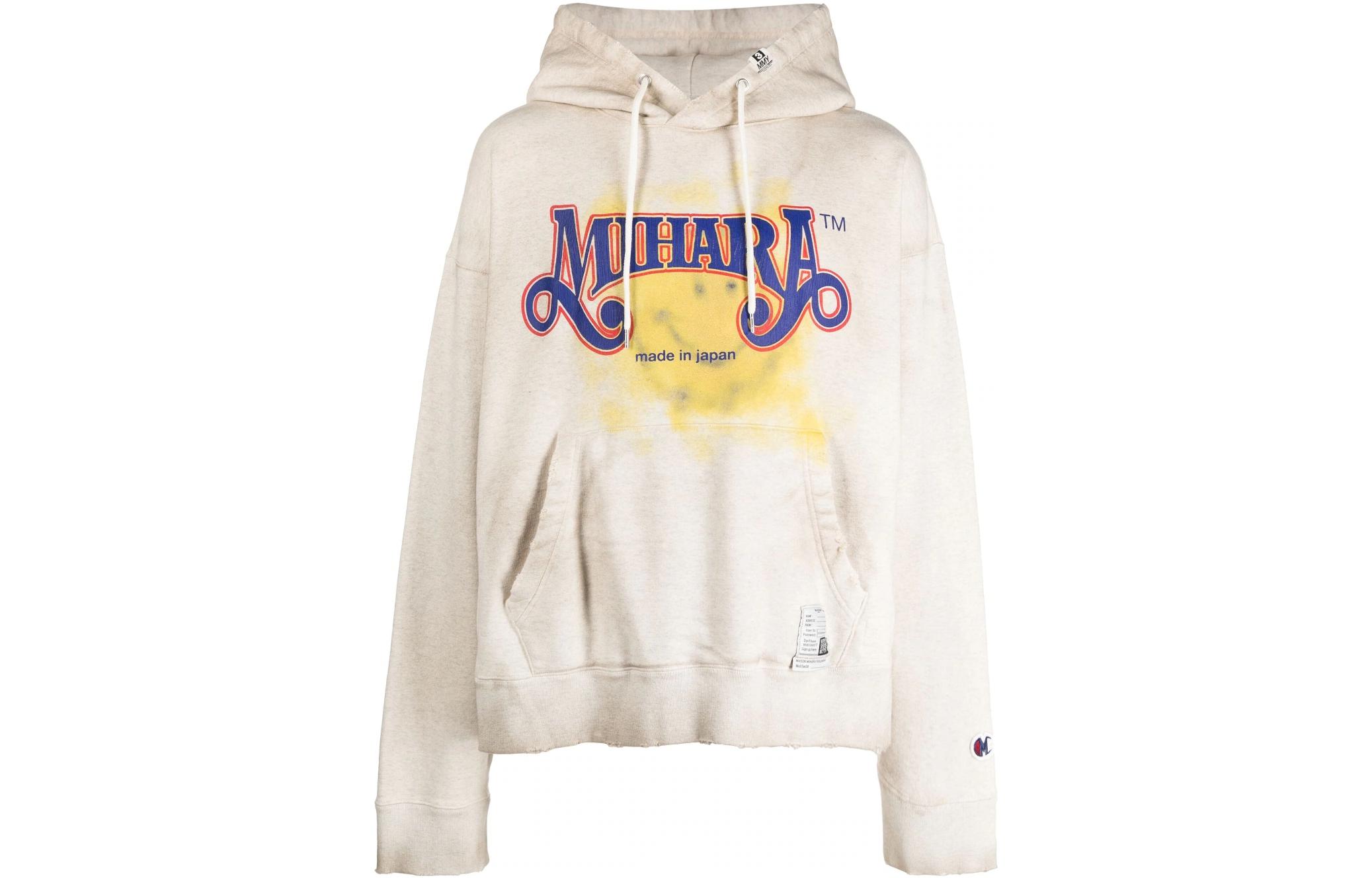Maison Mihara Yasuhiro Mihara Yasuhiro SS23 Yellow Letter Print Pullover Hoodie Mens A10HD571
