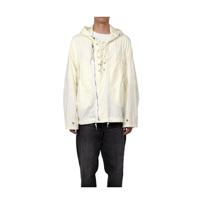 Maison Mihara Yasuhiro Mihara Yasuhiro White Printed Zip-Up Slim-Fit Jacket J12BL041-WHITE