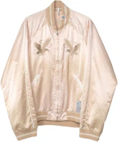 Maison Mihara Yasuhiro Mihara Yasuhiro White Printed Zip-Up Slim-Fit Jacket J12BL041-WHITE Maison Mihara Yasuhiro Mihara Yasuhiro White Printed Zip-Up Slim-Fit Jacket J12BL041-WHITE