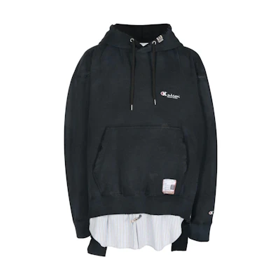 Maison Mihara Yasuhiro Mix Layered Denim Zip Hoodie Jacket Black Menswear A11BL022-BLACK
