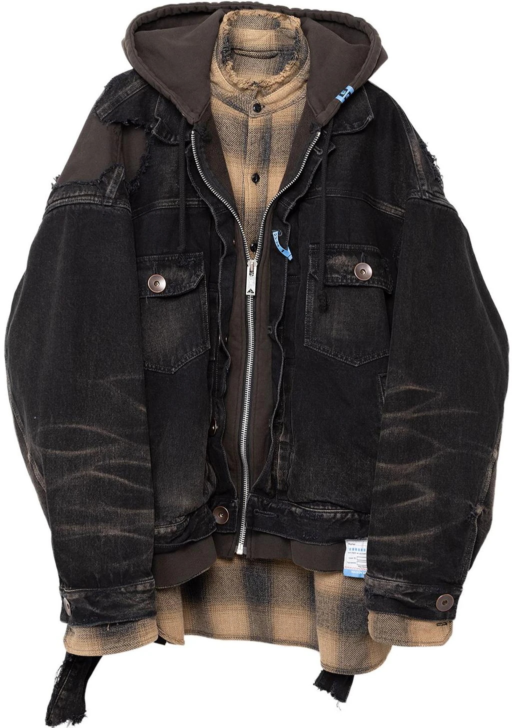 maison-mihara-yasuhiro-mix-layered-denim-zip-hoodie-jacket-black-menswear-a11-bl-022-black