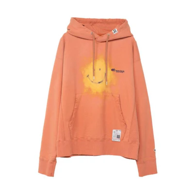 Maison Mihara Yasuhiro Orange Letter Print Oversized Crewneck Sweatshirt A10PO723-ORANGE