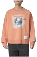 Maison Mihara Yasuhiro Orange Letter Print Oversized Crewneck Sweatshirt A10PO723-ORANGE Maison Mihara Yasuhiro Orange Letter Print Oversized Crewneck Sweatshirt A10PO723-ORANGE