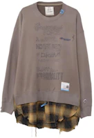 Maison Mihara Yasuhiro Oversized Crewneck Letter Print Brown Sweatshirt Mens A11PO602-GRAY Maison Mihara Yasuhiro Oversized Crewneck Letter Print Brown Sweatshirt Mens A11PO602-GRAY