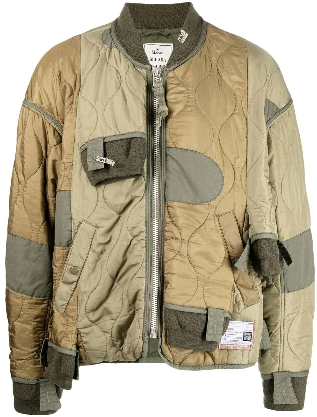 maison-mihara-yasuhiro-patchwork-quilted-jacket-brown-green-a09-bl-055-khaki