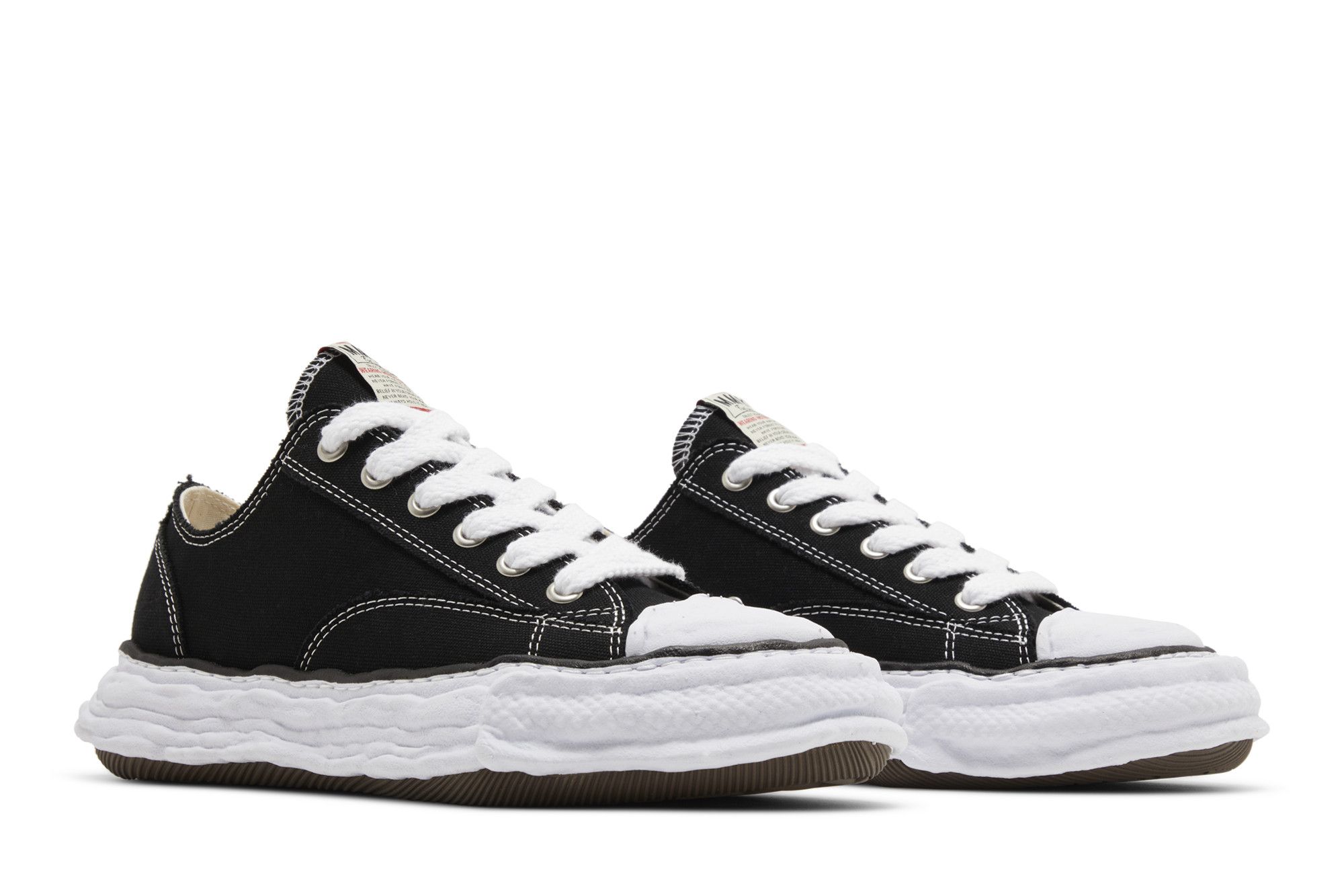 Cheap Maison Mihara Yasuhiro Peterson 23 OG Sole Canvas Low 'Black White' A11FW702-BLKWHT