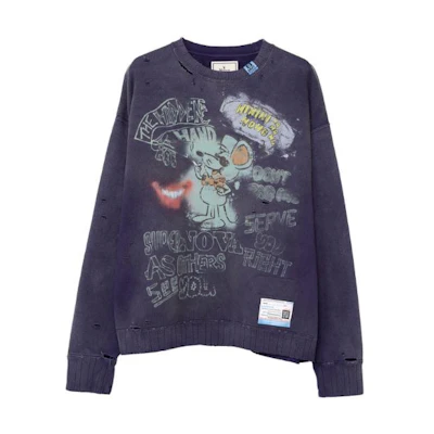 Maison Mihara Yasuhiro Slim Fit Crewneck Pullover Sweatshirt Men Light Grey I12PO502-LIGHTGRAY