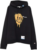 Maison Mihara Yasuhiro Smiley Print Oversized Hoodie Black ( Long Sleeve) A11HD711-BLACK Maison Mihara Yasuhiro Smiley Print Oversized Hoodie Black ( Long Sleeve) A11HD711-BLACK