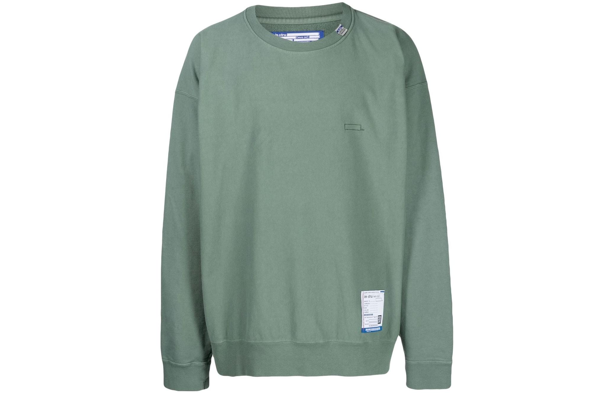 Maison Mihara Yasuhiro SS23 White Logo Embroidered Long Sleeve Polo Sweatshirt Mens A09PO582-WHITE