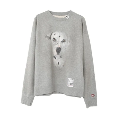 Maison Mihara Yasuhiro SS24 Animal Print Oversized Pullover Crewneck Sweatshirt Black J12PO542-BLACK