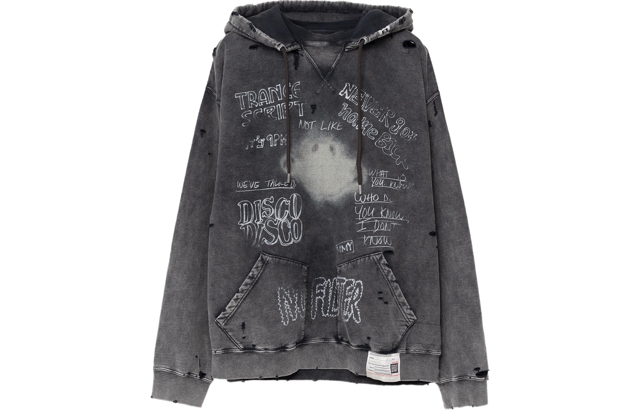 Maison Mihara Yasuhiro SS24 Graffiti Print Hoodie Black ( Capsule Collection) C12HD512