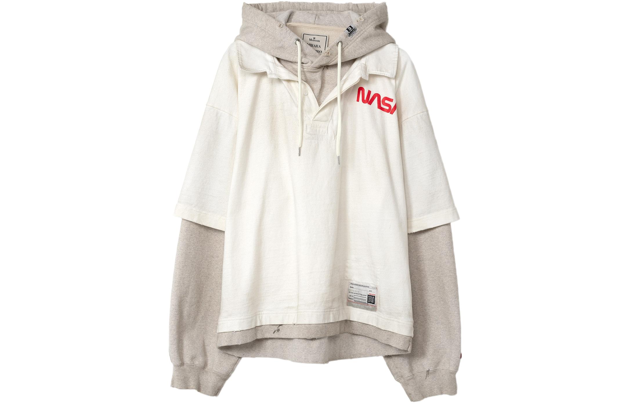 Maison Mihara Yasuhiro SS24 Layered Letter Loose Fit Hoodie Black () A12HD574-BLACK