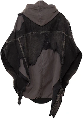 Maison Mihara Yasuhiro SS24 男裝黑色拼接寬鬆拉鍊丹寧外套 J12BL021-BLACK Lookbook Maison Mihara Yasuhiro SS24 男裝黑色拼接寬鬆拉鍊丹寧外套 J12BL021-BLACK