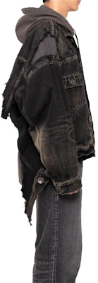 Maison Mihara Yasuhiro SS24 男裝黑色拼接寬鬆拉鍊丹寧外套 J12BL021-BLACK Details for Maison Mihara Yasuhiro SS24 男裝黑色拼接寬鬆拉鍊丹寧外套 J12BL021-BLACK