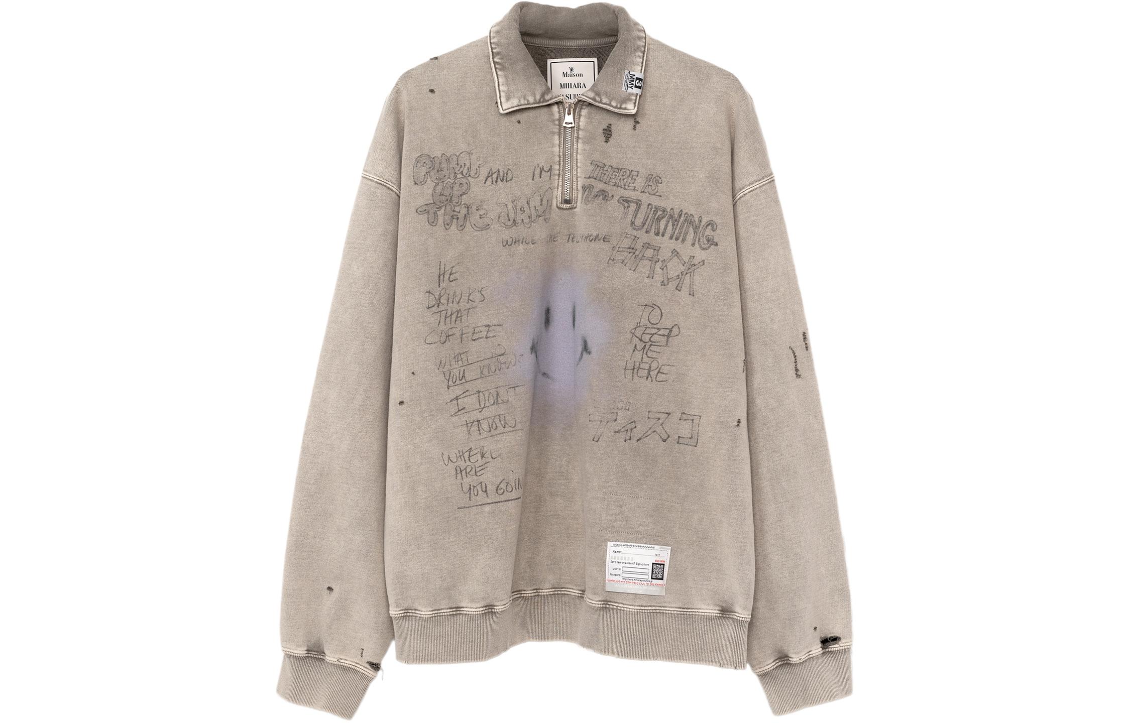 Maison Mihara Yasuhiro SS24 Retro Double-Zip Raglan Jacket Navy - C12BL111