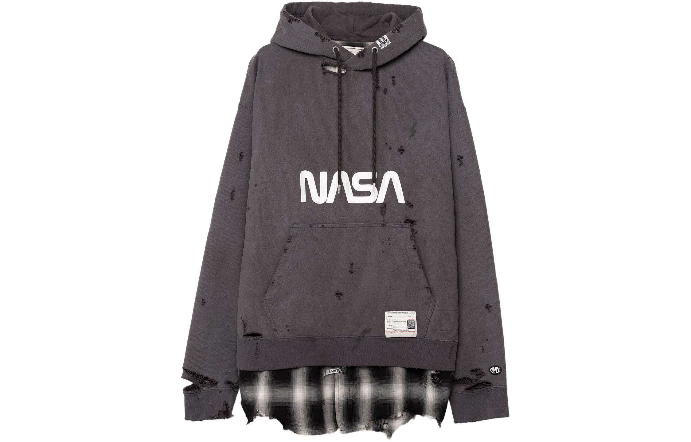 Maison Mihara Yasuhiro SS24 Smile Print Hoodie Black Long Sleeve J12HD541BLACK