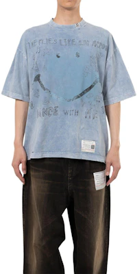 Maison Mihara Yasuhiro SS25 微笑Logo印花藍色寬鬆版T恤 男款 A14TS622-BLUE Shop Maison Mihara Yasuhiro SS25 微笑Logo印花藍色寬鬆版T恤 男款 A14TS622-BLUE