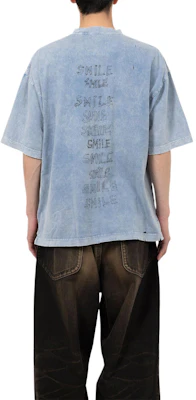 Maison Mihara Yasuhiro SS25 微笑Logo印花藍色寬鬆版T恤 男款 A14TS622-BLUE Purchase Maison Mihara Yasuhiro SS25 微笑Logo印花藍色寬鬆版T恤 男款 A14TS622-BLUE