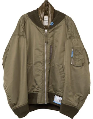 Maison Mihara Yasuhiro 綠卡其色寬鬆V領拉鍊飛行外套 男款 A11BL051-KHAKI Buy Maison Mihara Yasuhiro 綠卡其色寬鬆V領拉鍊飛行外套 男款 A11BL051-KHAKI