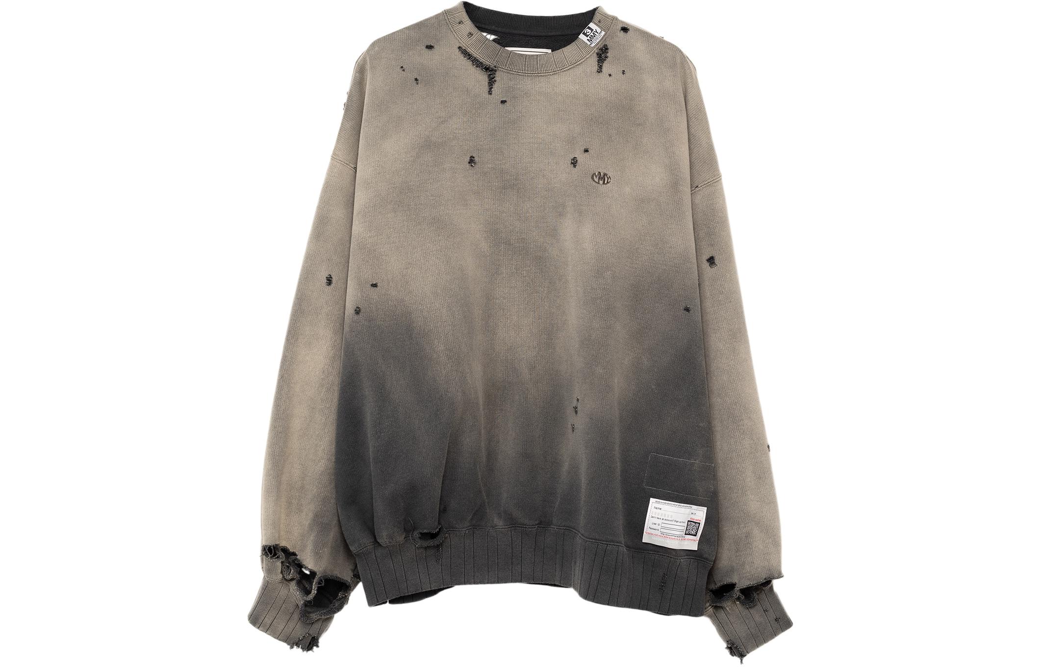 Maison Mihara Yasuhiro Vintage Cartoon Letter Print Crewneck Sweatshirt Black A11PO593BLACK