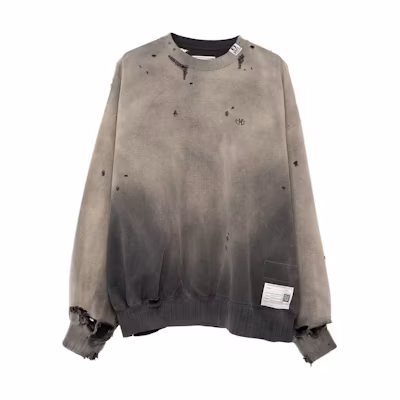 Maison Mihara Yasuhiro Vintage Cartoon Letter Print Crewneck Sweatshirt Black A11PO593BLACK