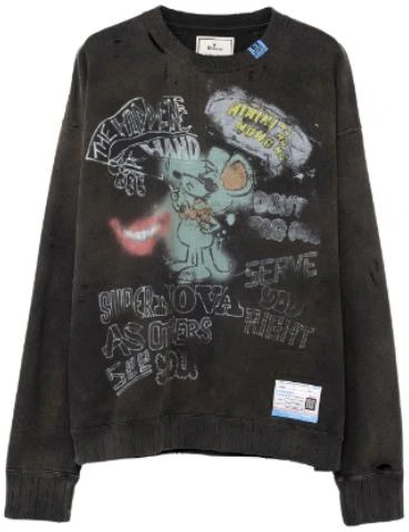maison-mihara-yasuhiro-vintage-cartoon-letter-print-crewneck-sweatshirt-black-a11-po-593-black