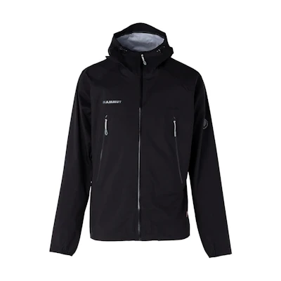 MAMMUT Black Hoodie Jacket with Logo and Zipper. 1010-31150