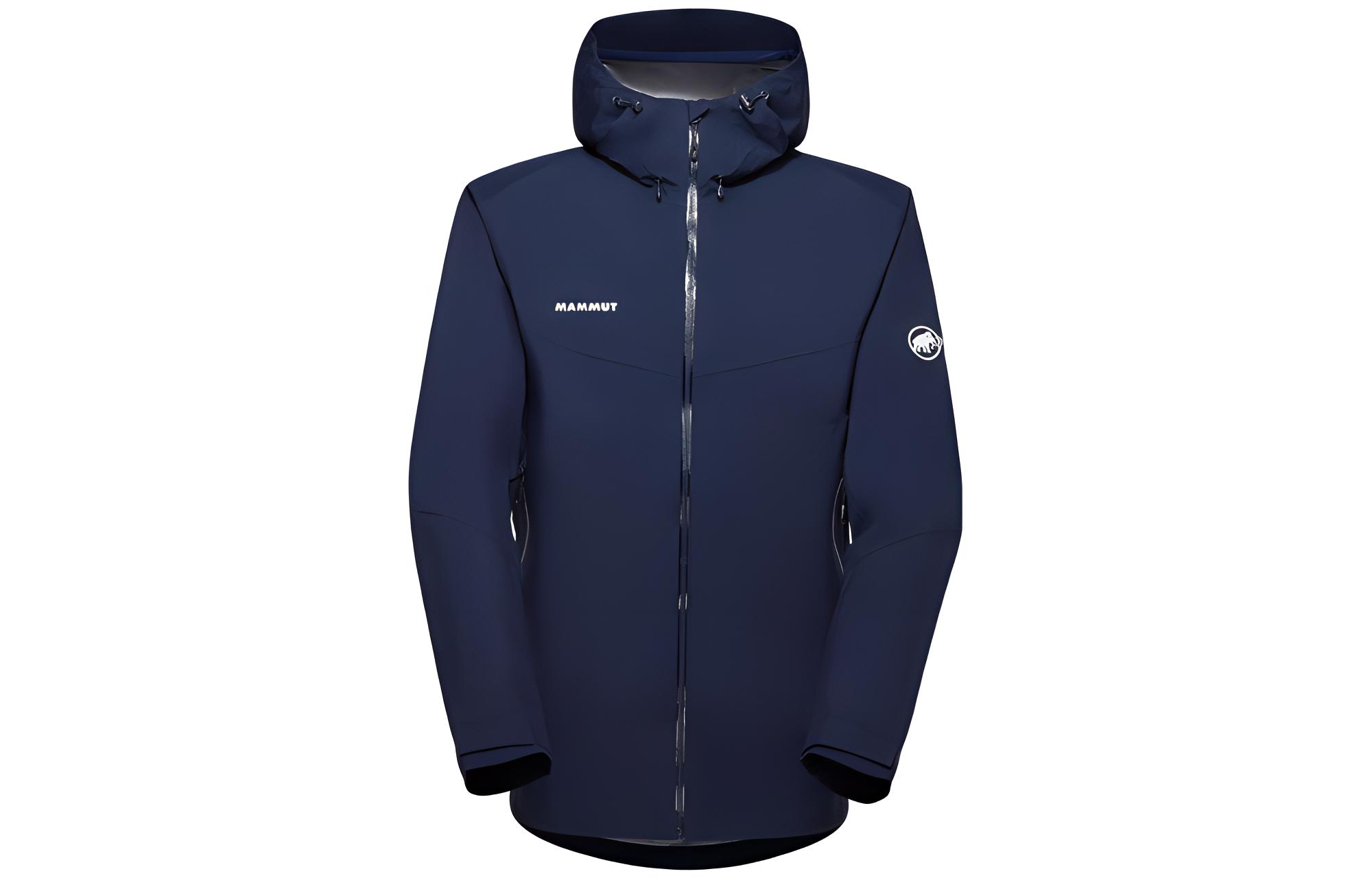 MAMMUT  Outdoor Waterproof Windproof Blue Hooded Jacket with Letter Print. 1010-27841