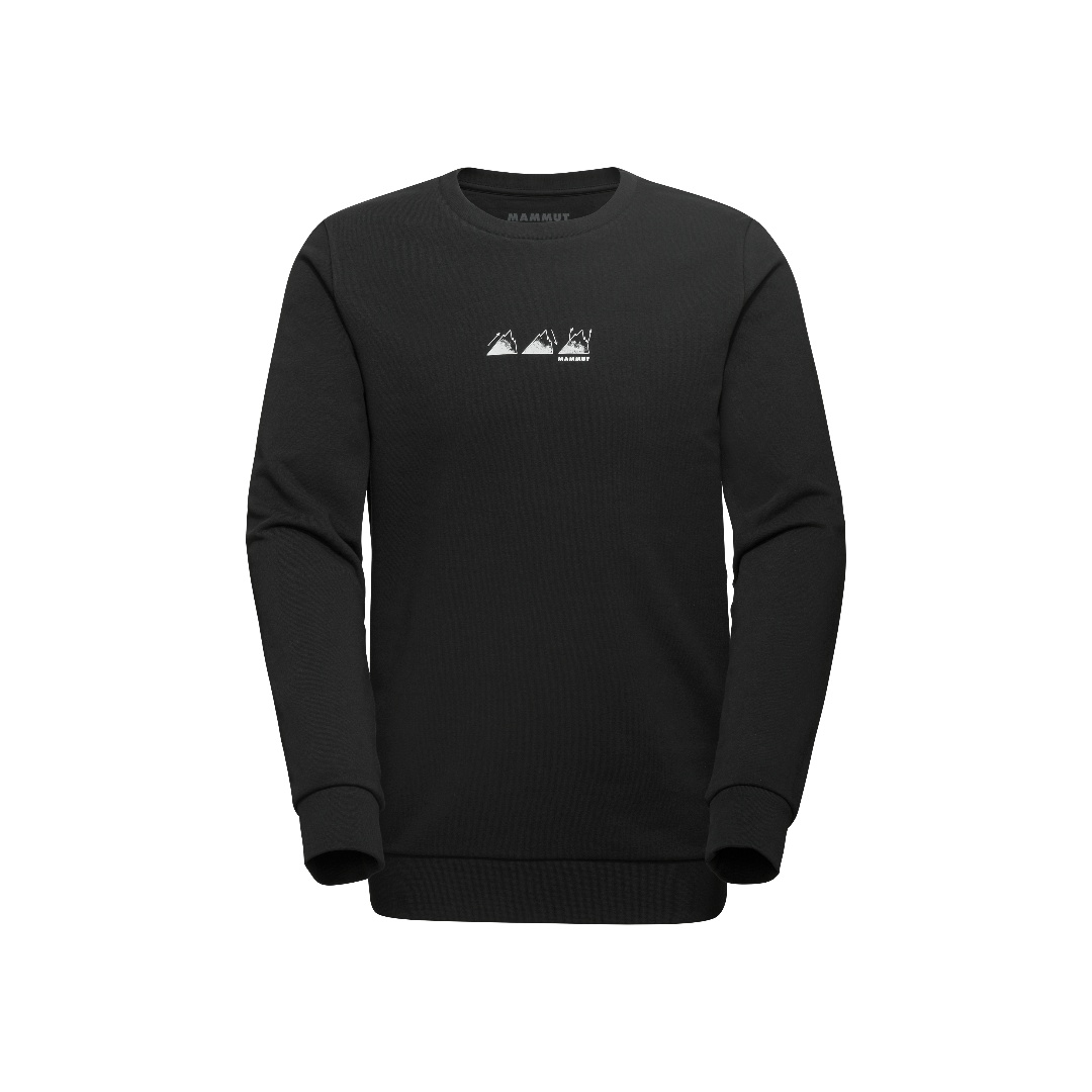 Mammut Black Crewneck Pullover Sweatshirt Solid Color Long Sleeve 1014-04054