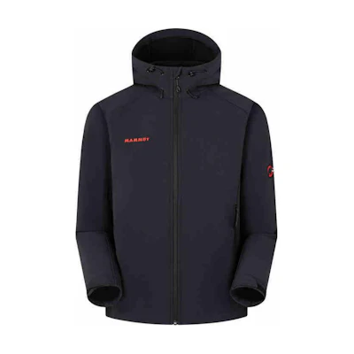 MAMMUT Clion Windproof Fleece Thick Hooded Full-Zip Softshell Jacket. 1011-02061