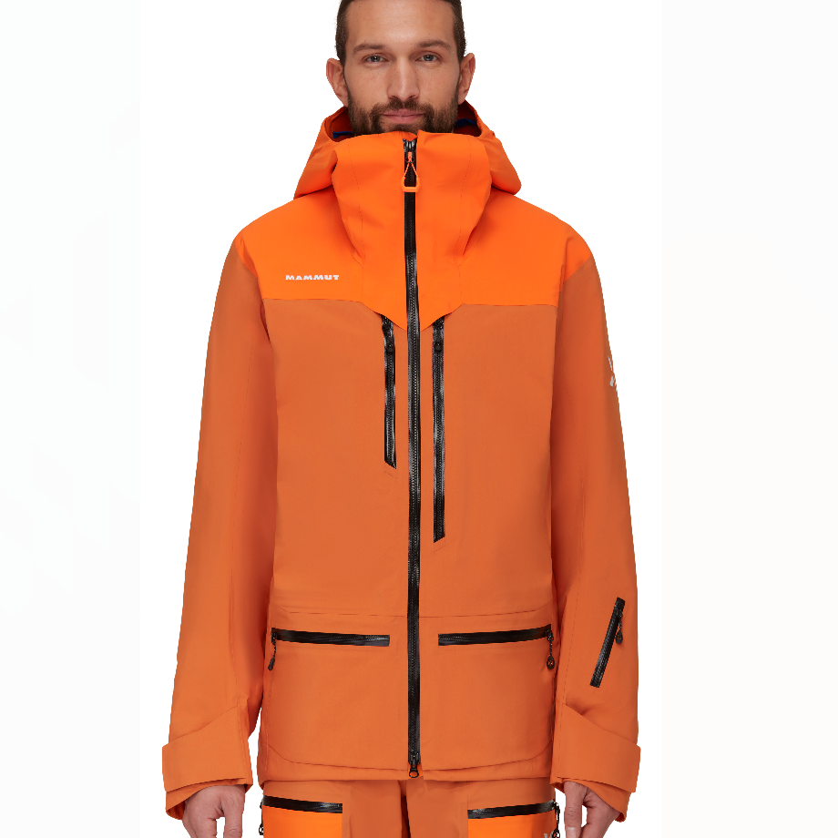 Shop MAMMUT Eiger Free Pro HS Gore-Tex 防風防水滑雪外套 橙色 1010-30330