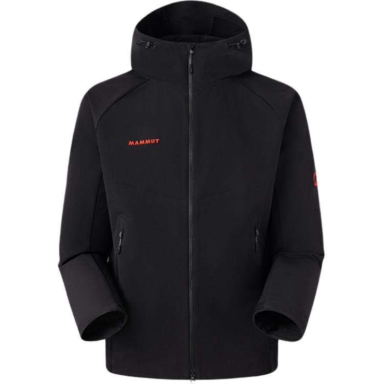 MAMMUT Macun 2.0  Softshell Hooded Jacket Windproof Water-Repellent Black. 1011-02420