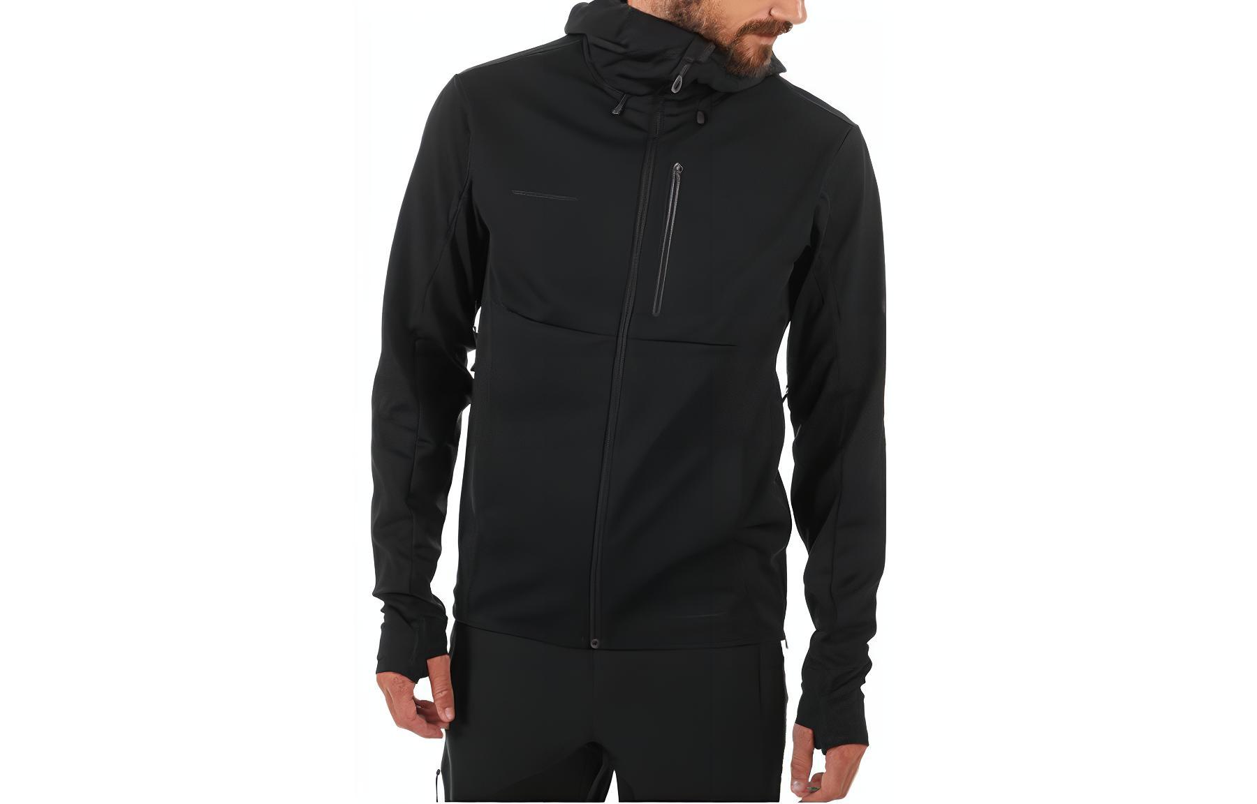Mammut Ultimate VII Black Zip-Up Hoodie Jacket with Logo Patch 101101800-0001