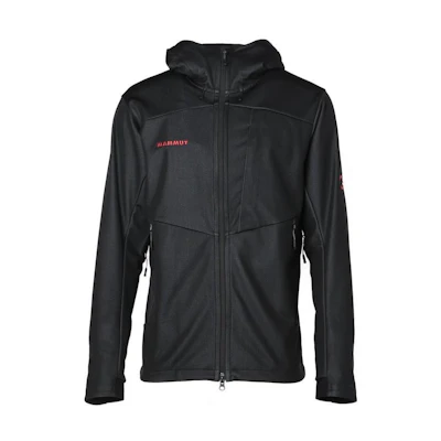 MAMMUT Ultimate VII GTX Softshell Jacket Black - Windproof & Water-Resistant. 1011-02490