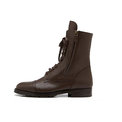 Manolo Blahnik Ankle Boot 'Brown Calfskin Lace-Up'