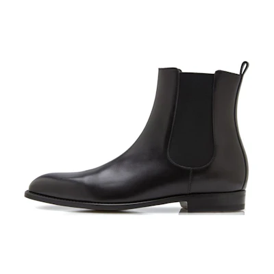 Manolo Blahnik Chelsea Boot 'Polished Black Calfskin'