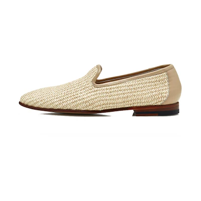 Manolo Blahnik Loafer 'Cream Raffia'