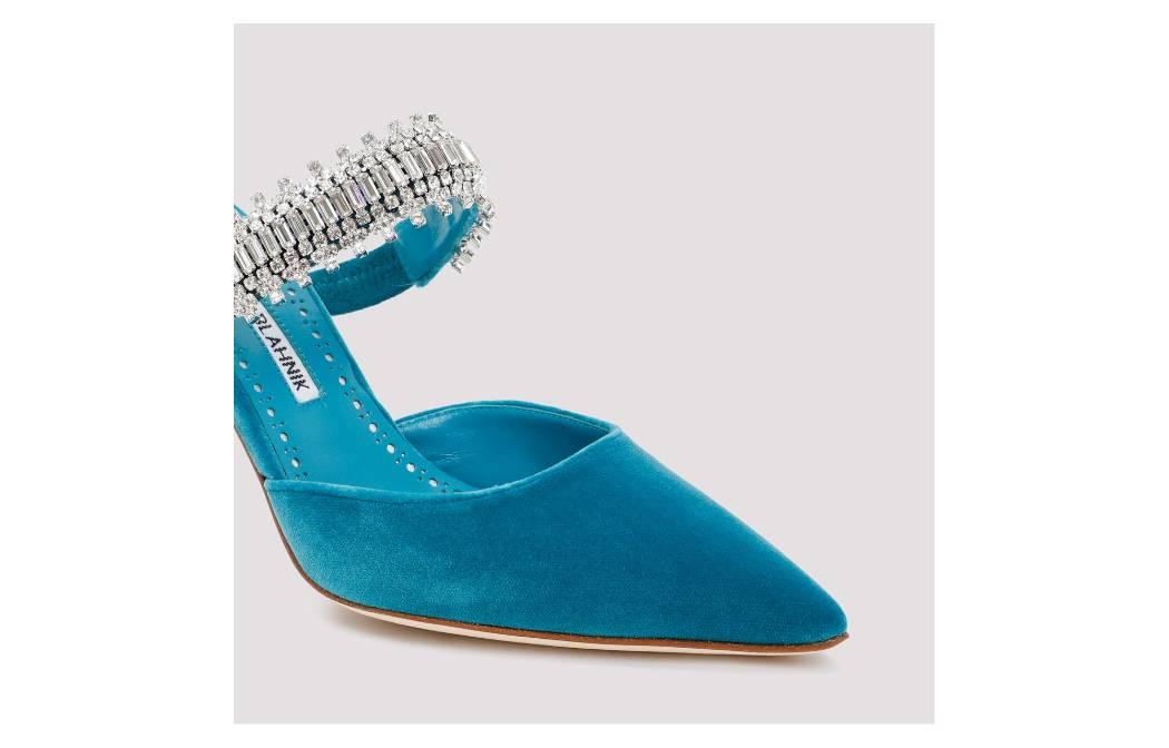 Manolo Blahnik Lutara Mule 'Blue Casual' 圖 3