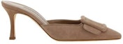 Shop Manolo Blahnik Maysale Pumps 'Tumit Tinggi Coklat' 9XX02472504