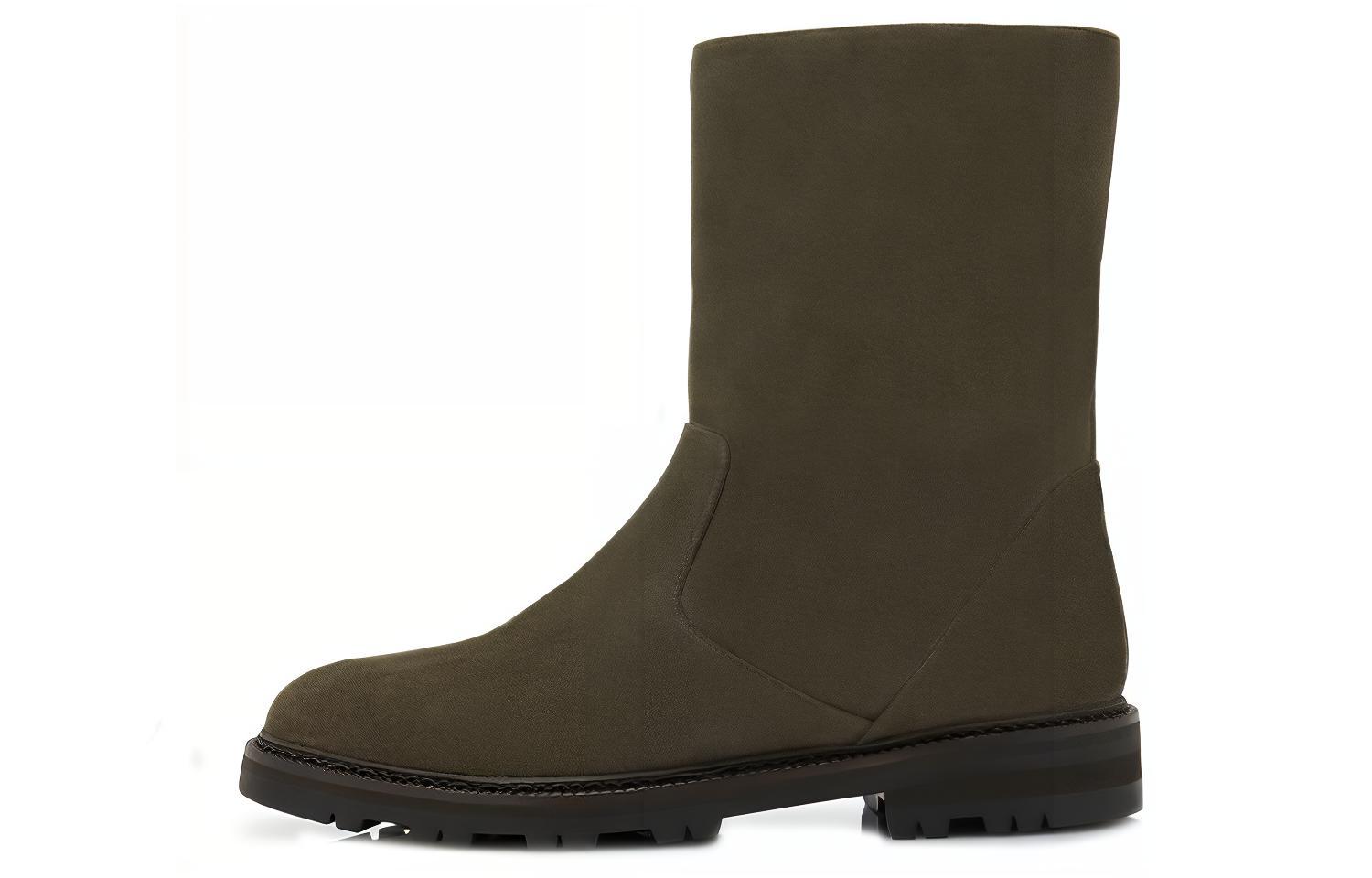 Manolo Blahnik Short Boot 'Green Velvet Slip-On' 322-2229-0001