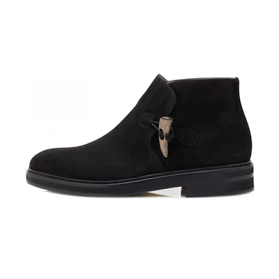 Manolo Blahnik Suede Desert Boots 'Black'