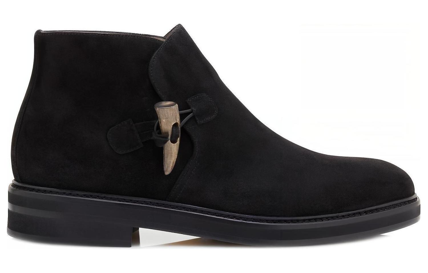 Manolo Blahnik Suede Desert Boots 'Black' 圖 2