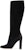 Manolo Blahnik But Suede Tumit Tebal Lutut Tinggi 'Hitam' 321-1943-0001