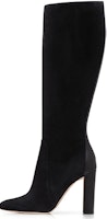 Manolo Blahnik Suede Knee-High Chunky Boots 'Black' 321-1943-0001 Manolo Blahnik Suede Knee-High Chunky Boots 'Black' 321-1943-0001