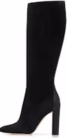 Manolo Blahnik Suede Knee-High Chunky Boots 'Black' 321-1943-0001 Manolo Blahnik Suede Knee-High Chunky Boots 'Black' 321-1943-0001