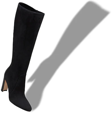 MANOLO BLAHNIK 時尚簡約麂皮及膝粗跟高筒靴 黑色 Lookbook MANOLO BLAHNIK 時尚簡約麂皮及膝粗跟高筒靴 黑色