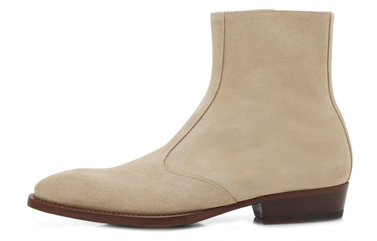 Manolo Blahnik Zippered Ankle Boot 'Cream'