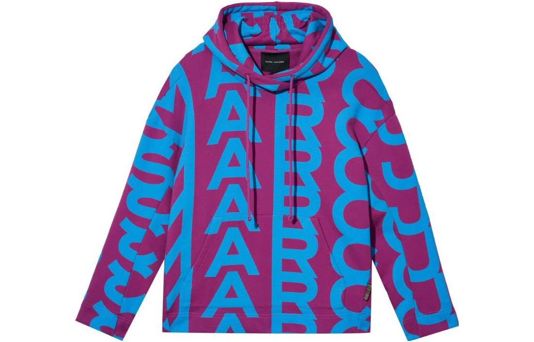MARC JACOBS All-Over Logo Print Hoodie Men’s Blue Casual Long Sleeve C632P02PF22566