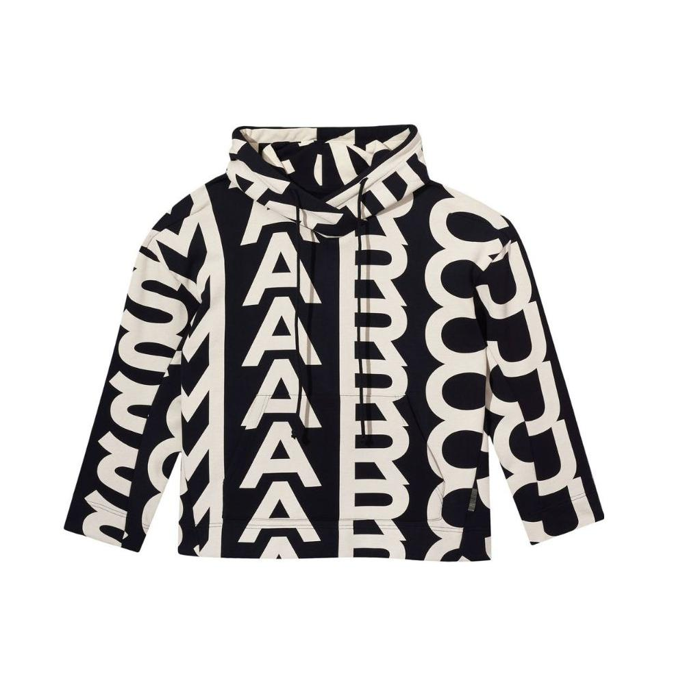 MARC JACOBS FW22 Oversized Logo Print Hoodie Jacket Men Black C632P26SP22004004