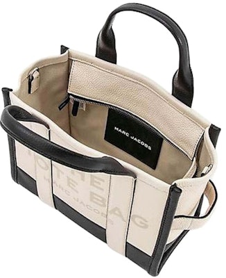 Marc Jacobs 拼色小号托特包 黑色/自然色 Lookbook Marc Jacobs 拼色小号托特包 黑色/自然色